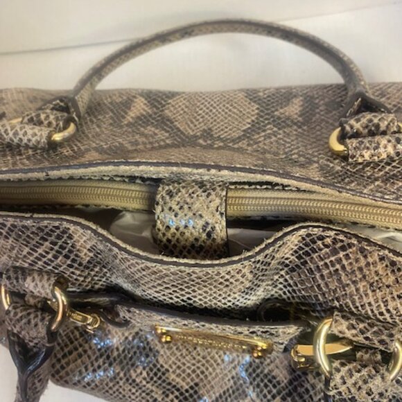 Michael Kors Michael Kors Hamilton Python-Embossed Satchel - Picture 8 of 9